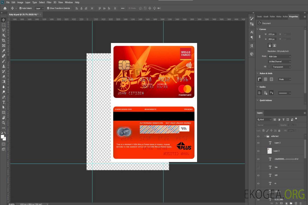 Mastercard de la banque Wells Fargo aux États-Unis template Mastercard de la banque Wells Fargo aux États-Unis template